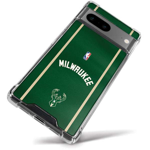 NBA Milwaukee Bucks Jersey Google Pixel 8a Clear Case